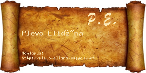 Plevo Eliána névjegykártya